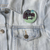 Paarden en cowboy Winter Snow Ronde Button 5,7 Cm (In situ)