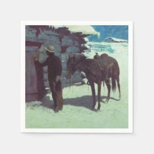 Paarden en cowboy Winter Snow Servet