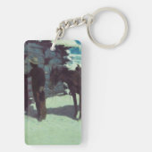 Paarden en cowboy Winter Snow Sleutelhanger (achterkant)