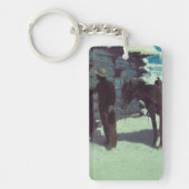 Paarden en cowboy Winter Snow Sleutelhanger (Voorkant)