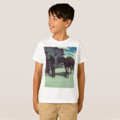 Paarden en cowboy Winter Snow T-shirt (Voorkant volledig)