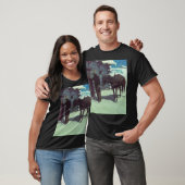 Paarden en cowboy Winter Snow T-shirt (Unisex)