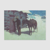 Paarden en cowboy Winter Snow Tissuepapier (Voorkant)