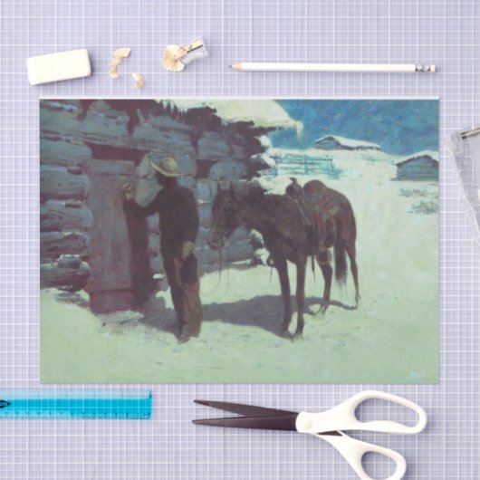 Paarden en cowboy Winter Snow Tissuepapier (Craft)