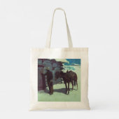 Paarden en cowboy Winter Snow Tote Bag (Achterkant)