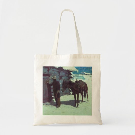 Paarden en cowboy Winter Snow Tote Bag (Voorkant)