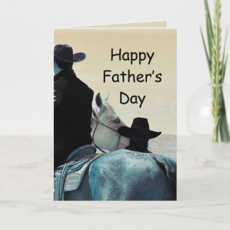 Paarden en cowboys rijden naar de zon Hoeden op! Kaart
