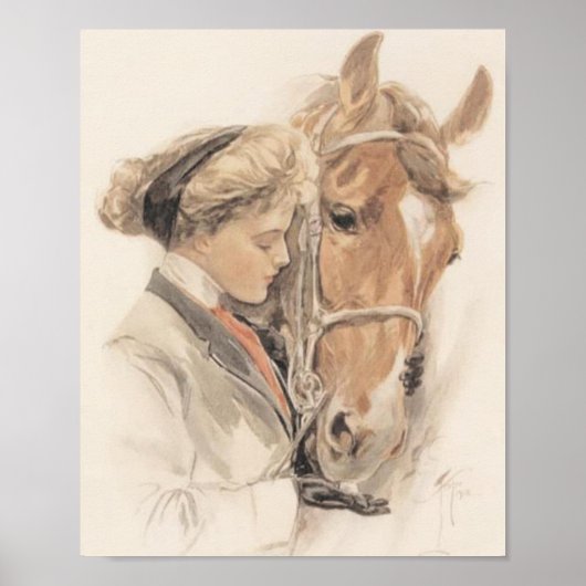 Paarden en Dame Poster  (Voorkant)