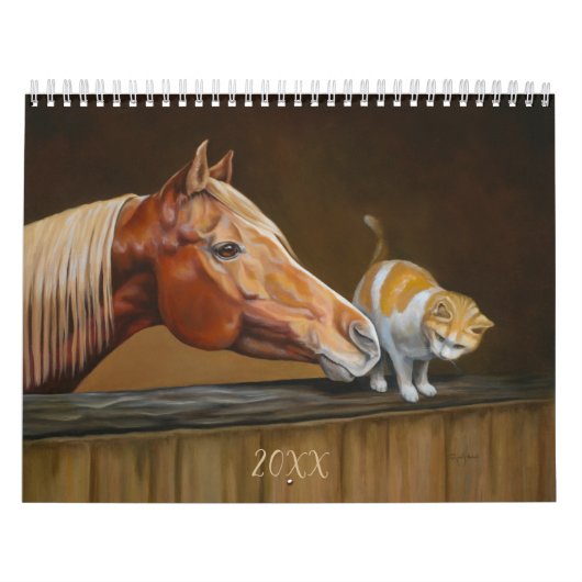 Paarden en dieren art. 2023 Gepersonaliseerd kalen Kalender (Hoes)