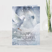 Paarden en duiken op ijs - gepersonaliseerd all-ov feestdagen kaart (Voorkant)
