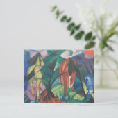 Paarden en Eagle van Franz Marc,  Cubistische kuns Briefkaart (Staand voorkant)