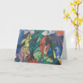 Paarden en Eagle van Franz Marc,  Cubistische kuns Kaart (Gele Bloem)