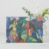 Paarden en Eagle van Franz Marc,  Cubistische kuns Kaart (Staand voorkant)