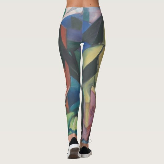 Paarden en Eagle van Franz Marc,  Cubistische kuns Leggings (Achterkant)