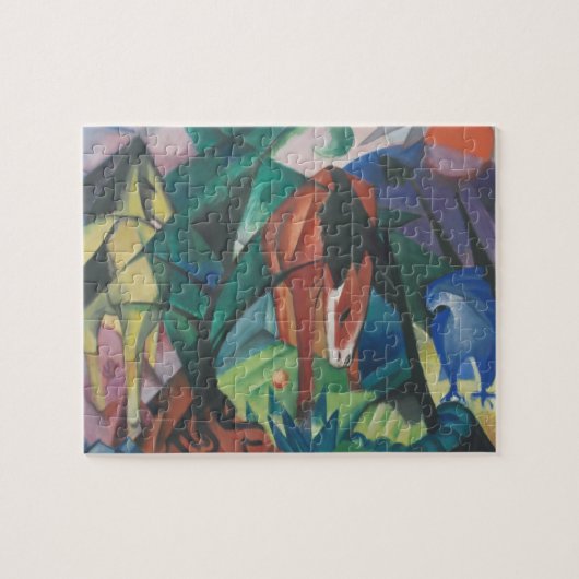 Paarden en Eagle van Franz Marc,  Cubistische kuns Legpuzzel (Horizontaal)