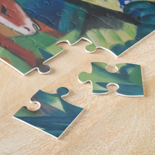 Paarden en Eagle van Franz Marc,  Cubistische kuns Legpuzzel (Zijkant)