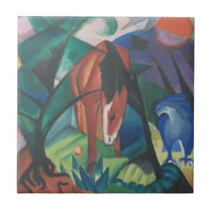 Paarden en Eagle van Franz Marc,  Cubistische kuns Tegeltje