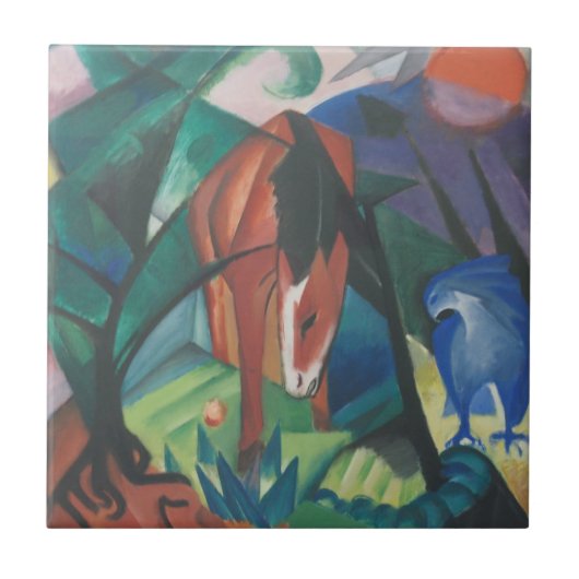 Paarden en Eagle van Franz Marc,  Cubistische kuns Tegeltje (Voorkant)