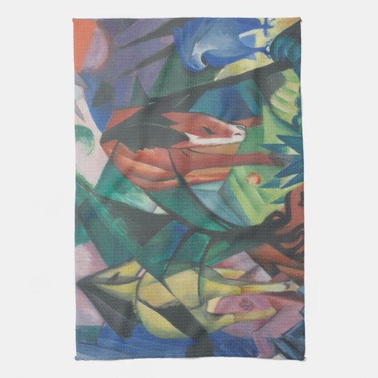 Paarden en Eagle van Franz Marc,  Cubistische kuns Theedoek (Verticaal)