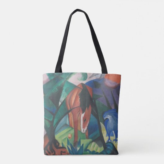 Paarden en Eagle van Franz Marc,  Cubistische kuns Tote Bag (Achterkant)
