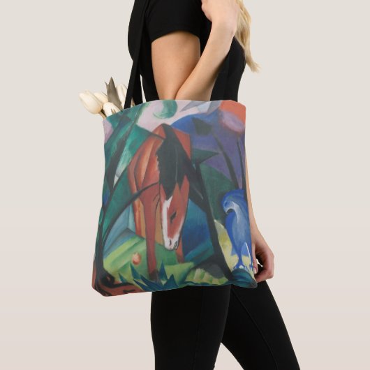 Paarden en Eagle van Franz Marc,  Cubistische kuns Tote Bag (Dichtbij)