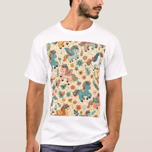 Paarden en eenhoorns t-shirt (Voorkant)