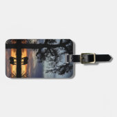 Paarden en eikenbomen en water reflecteren Bagagel Bagagelabel (Voorkant horizontaal)