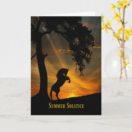 Paarden en eikenbomen Zomersnede Kaart (Gele Bloem)