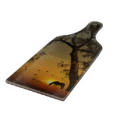 Paarden en eikentekens snijbord snijplank (Hoek)