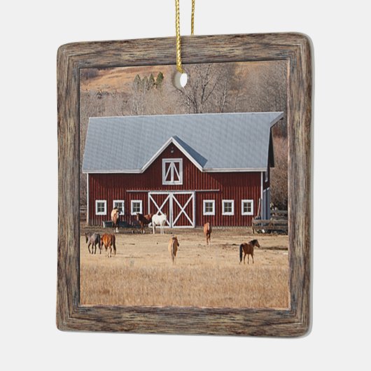 Paarden en foto's van Barn Keramisch Ornament (Links)