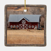 Paarden en foto's van Barn Keramisch Ornament (Achterkant)