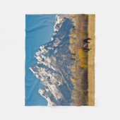 Paarden en Grand Tetons, machinehoofd Ranch Fleece Deken (Voorkant)