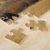 Paarden en Grand Tetons, machinehoofd Ranch Legpuzzel (Zijkant)