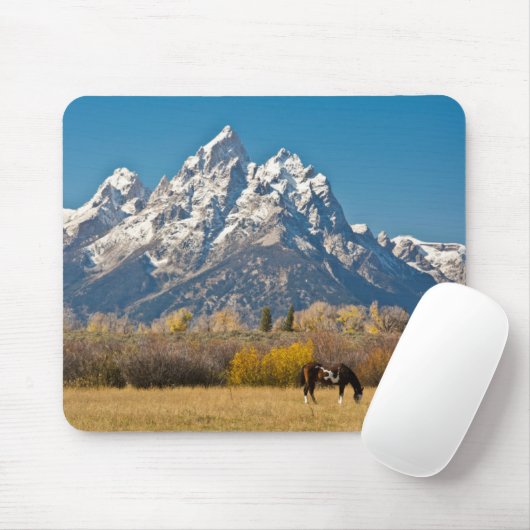 Paarden en Grand Tetons, machinehoofd Ranch Muismat (Met muis)