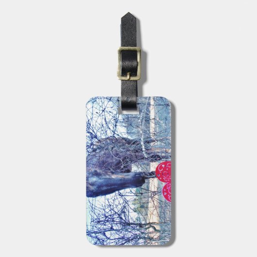 Paarden en hart bagagelabel (Voorkant verticaal)