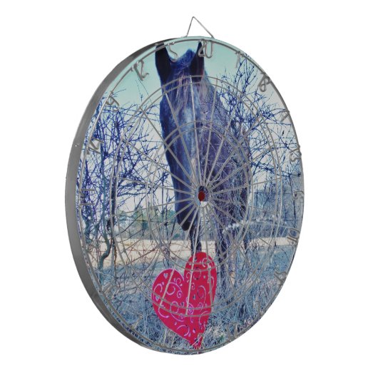 Paarden en hart dartbord (Voorkant Links)