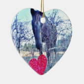 Paarden en hart keramisch ornament (Rechts)