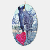 Paarden en hart keramisch ornament (Links)