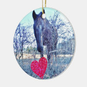 Paarden en hart keramisch ornament (Links)
