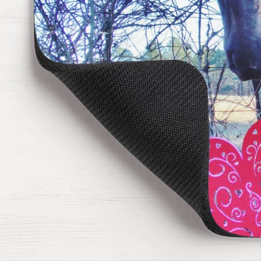 Paarden en hart muismat (Hoek)