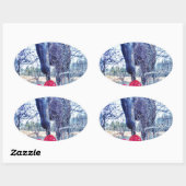 Paarden en hart ovale sticker (Vel)