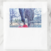 Paarden en hart rechthoekige sticker (Tas)