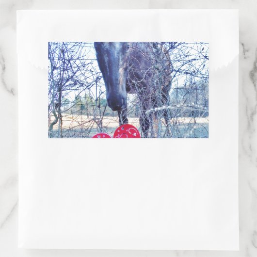 Paarden en hart rechthoekige sticker (Tas)