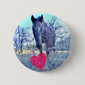 Paarden en hart ronde button 5,7 cm (Voorkant)