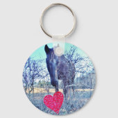 Paarden en hart sleutelhanger (Voorkant)