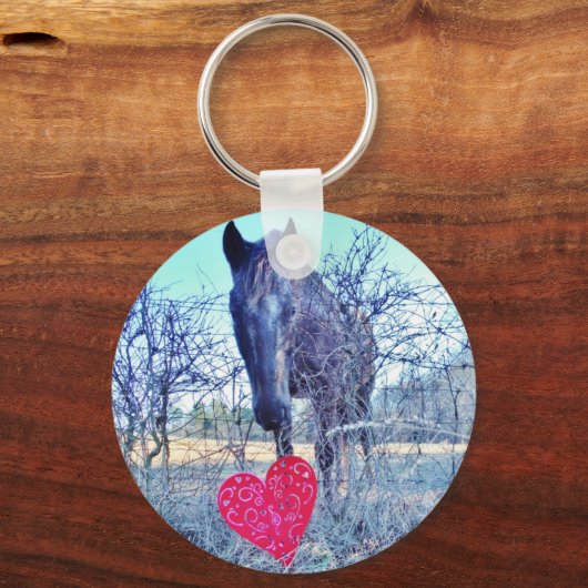 Paarden en hart sleutelhanger (Voorkant)