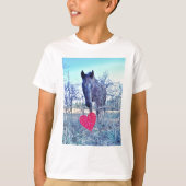 Paarden en hart t-shirt (Voorkant)