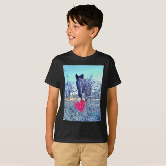 Paarden en hart t-shirt (Voorkant volledig)