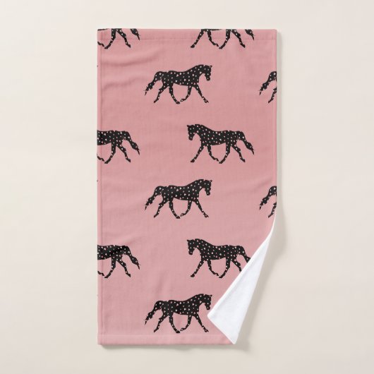  paarden en harten bad handdoek (Handdoek)