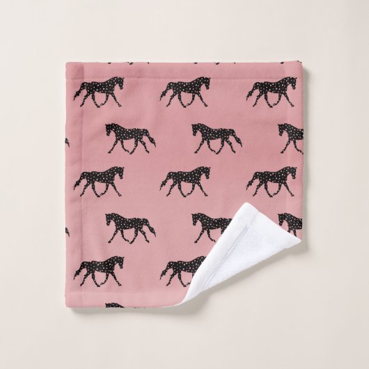  paarden en harten bad handdoek (Wasdoekje)